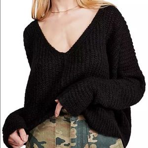 Free people Moonbeam cropped sweater in Black